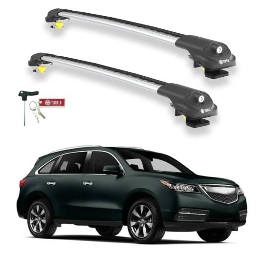 TURTLE Fits Acura Mdx (Yd2) 2007-2013 Roof Rack Air1 Silver