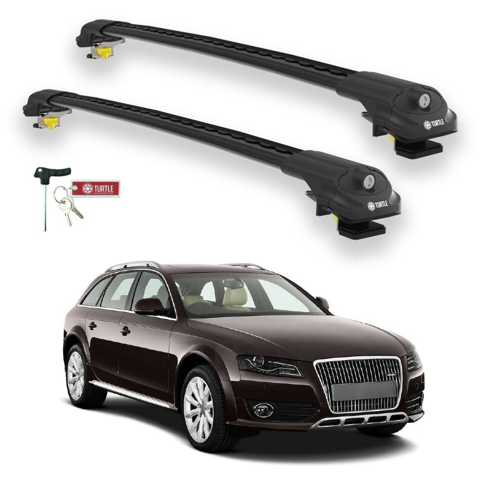 TURTLE Fits Audi A4 Allroad (B8) 2008-2015 Roof Rack Air1 Black - 1