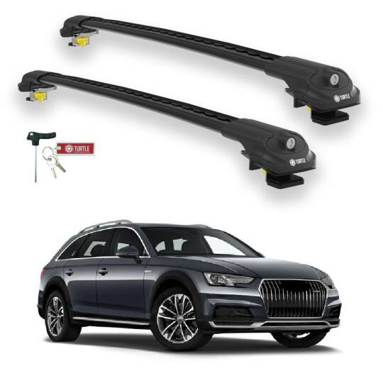 TURTLE Fits Audi A4 Allroad (B9) 2016-2025 Roof Rack Air1 Black