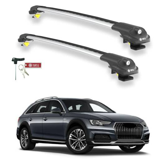 TURTLE Fits Audi A4 Allroad (B9) 2016-2025 Roof Rack Air1 Silver