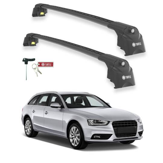 TURTLE Fits Audi A4 Avant (B8) 2008-2015 Roof Rack Air2 Black