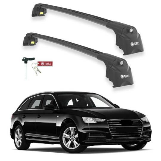 TURTLE Fits Audi A4 Avant (B9) 2016-2025 Roof Rack Air2 Black