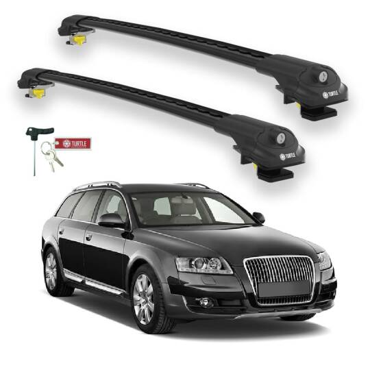 TURTLE Fits Audi A6 Allroad (C7) 2012-2018 Roof Rack Air1 Black