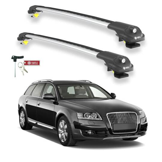 TURTLE Fits Audi A6 Allroad (C7) 2012-2018 Roof Rack Air1 Silver