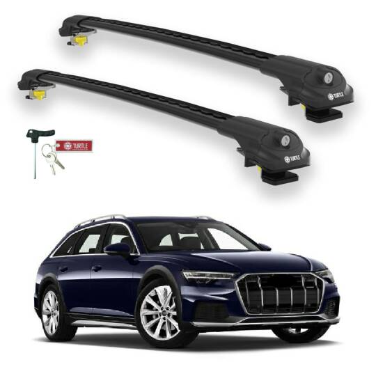 TURTLE Fits Audi A6 Allroad (C8) 2019-2025 Roof Rack Air1 Black