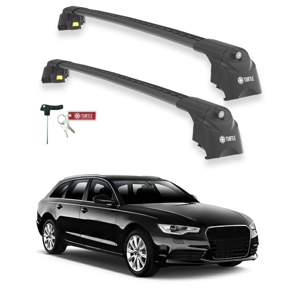 TURTLE Fits Audi A6 Avant (C7) 2011-2018 Roof Rack Air2 Black - 1