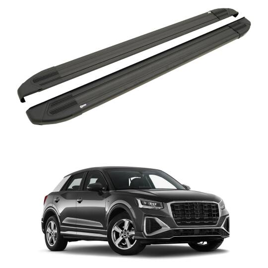 TURTLE Fits Audi Q2 2017-2025 Side Step Brillant Black