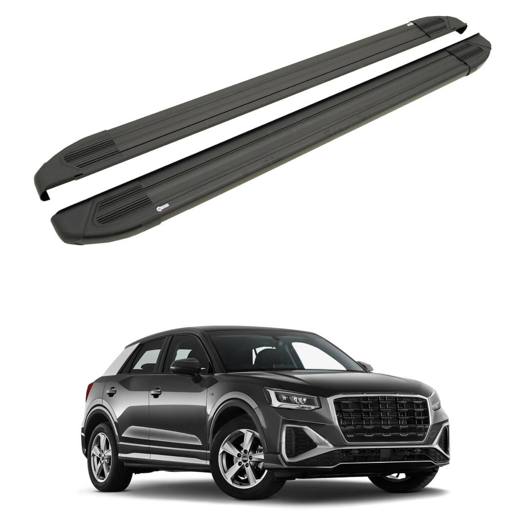 TURTLE Fits Audi Q2 2017-2025 Side Step Brillant Black - 1