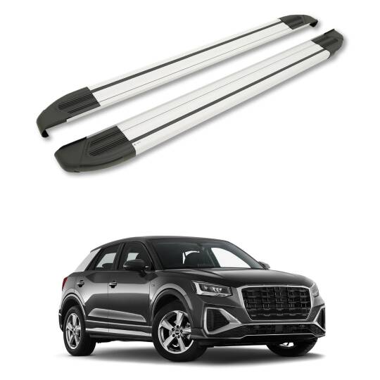 TURTLE Fits Audi Q2 2017-2025 Side Step Brillant Silver
