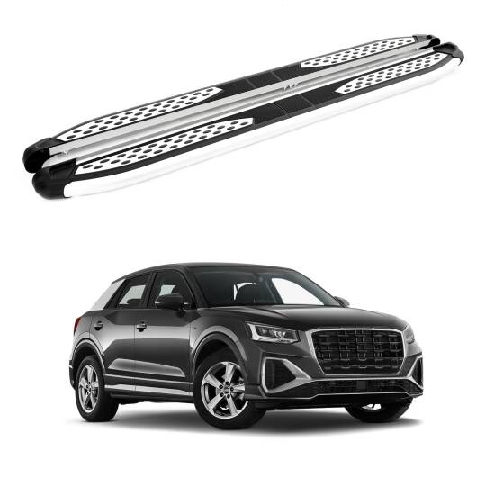 TURTLE Fits Audi Q2 2017-2025 Side Step Plus Silver