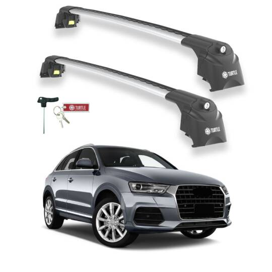 TURTLE Fits Audi Q3 (8U) 2012-2018 Roof Rack Air2 Silver