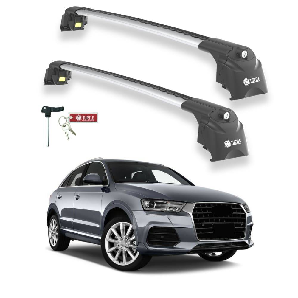 TURTLE Fits Audi Q3 (8U) 2012-2018 Roof Rack Air2 Silver - 1