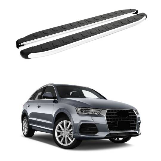 TURTLE Fits Audi Q3 (8U) 2012-2018 Side Step Alyans Silver