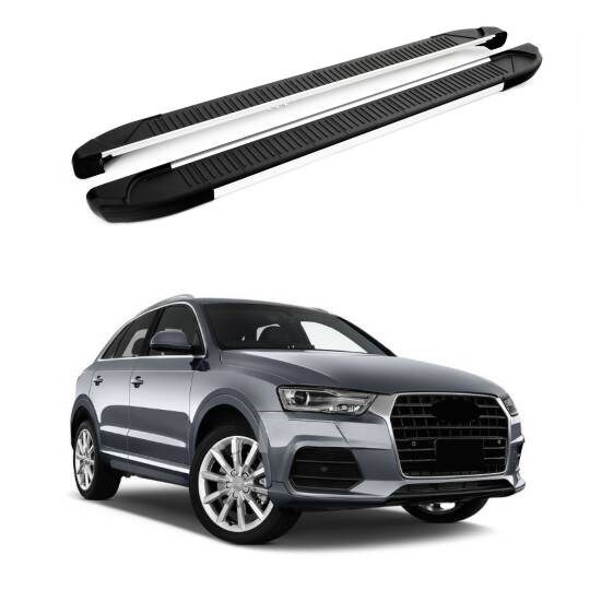 TURTLE Fits Audi Q3 (8U) 2012-2018 Side Step Another Silver