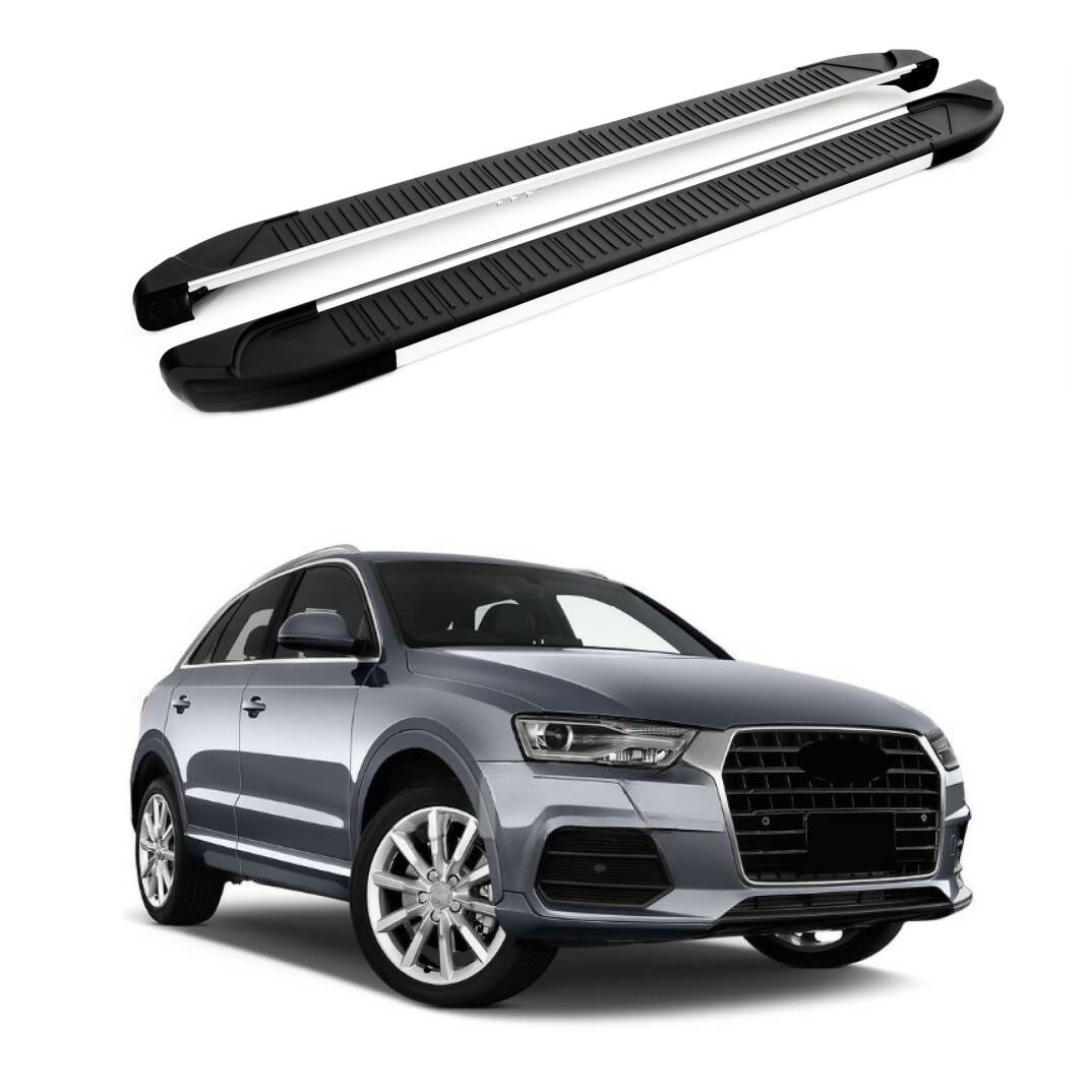 TURTLE Fits Audi Q3 (8U) 2012-2018 Side Step Another Silver - 1
