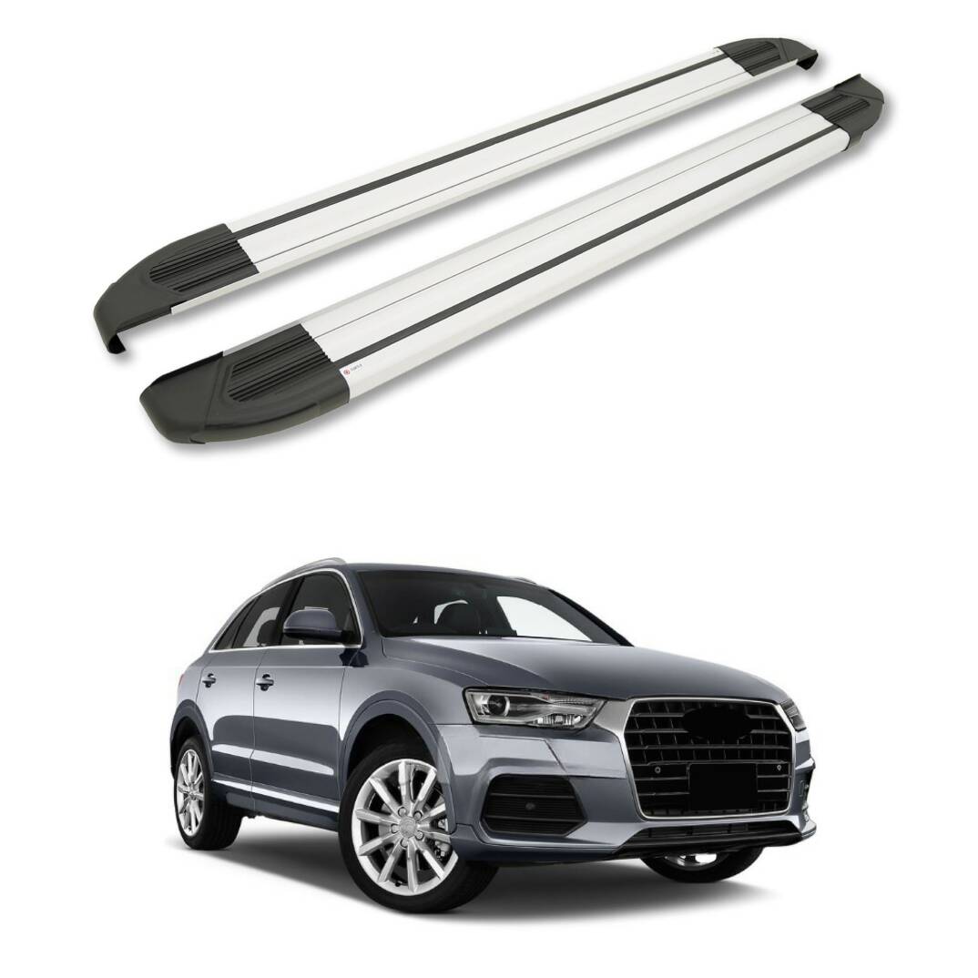 TURTLE Fits Audi Q3 (8U) 2012-2018 Side Step Brillant Silver - 1