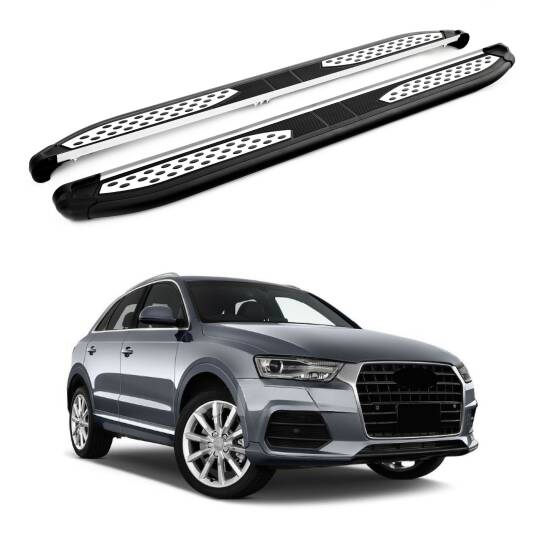 TURTLE Fits Audi Q3 (8U) 2012-2018 Side Step Plus Black
