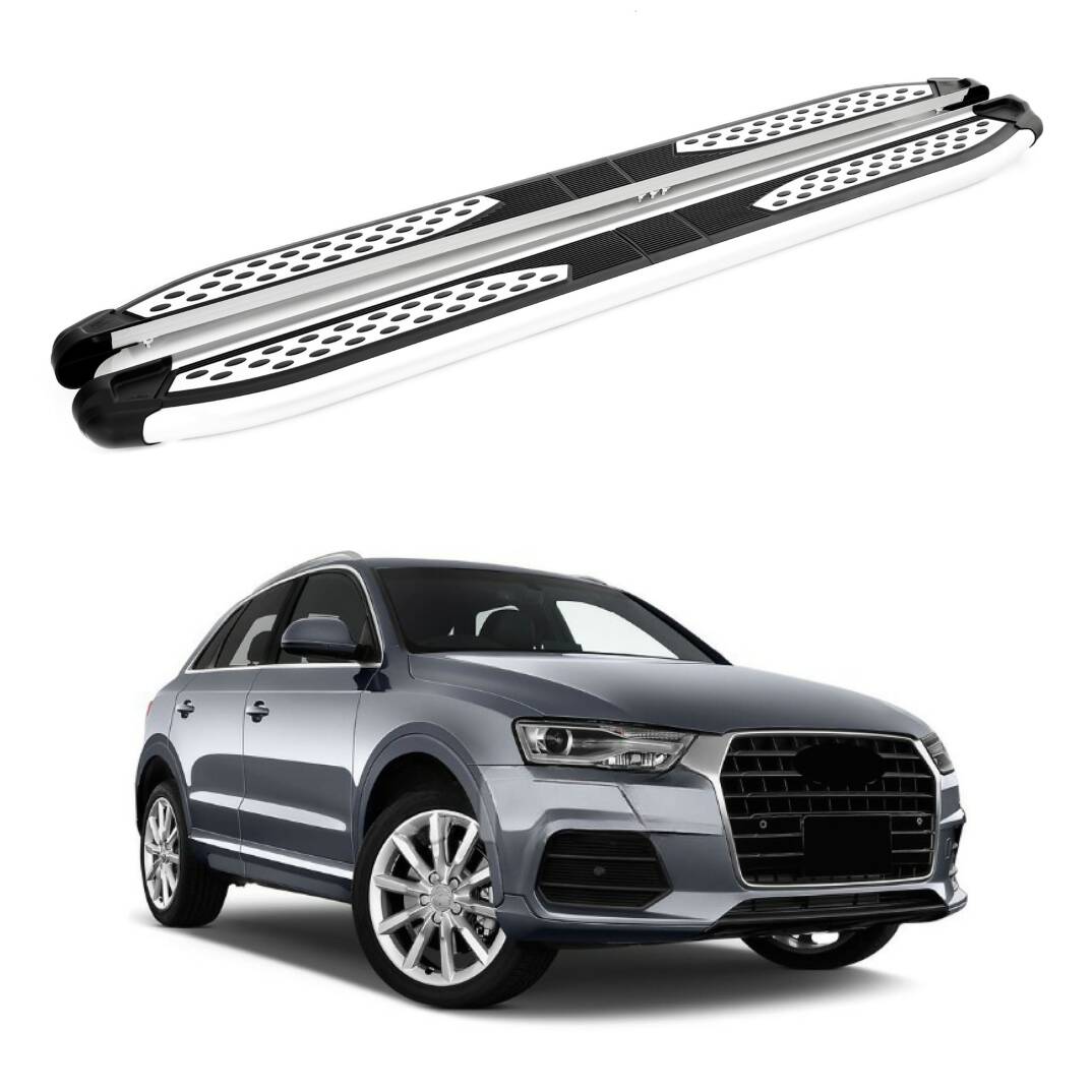 TURTLE Fits Audi Q3 (8U) 2012-2018 Side Step Plus Silver - 1