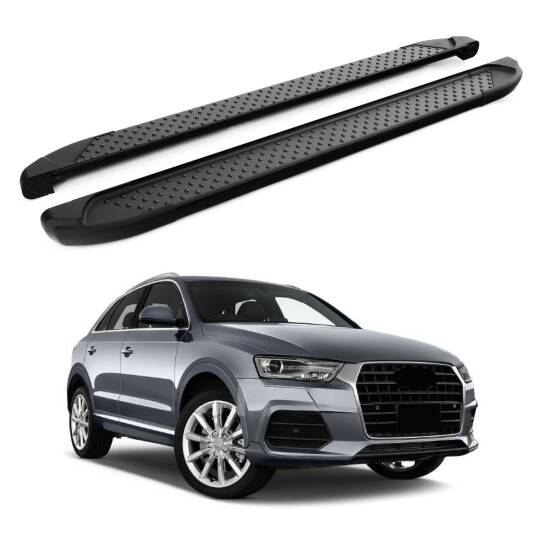 TURTLE Fits Audi Q3 (8U) 2012-2018 Side Step Sapphire V1 Black