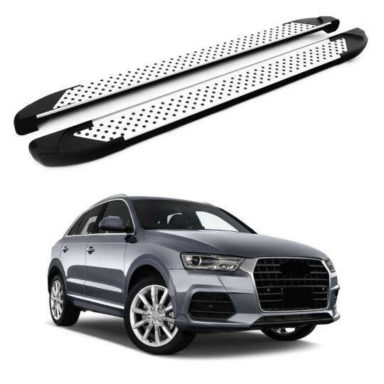 TURTLE Fits Audi Q3 (8U) 2012-2018 Side Step Sapphire V1 Silver