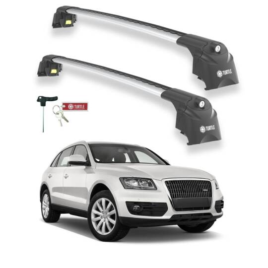 TURTLE Fits Audi Q5 (8R) 2009-2017 Roof Rack Air2 Silver