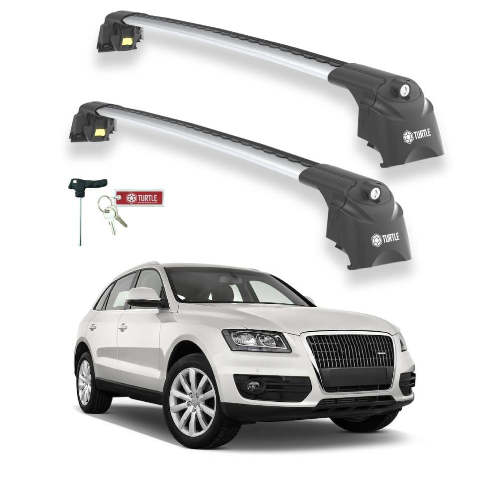 TURTLE Fits Audi Q5 (8R) 2009-2017 Roof Rack Air2 Silver - 1