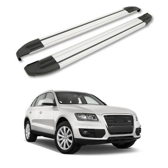 TURTLE Fits Audi Q5 (8R) 2009-2017 Side Step Brillant Silver