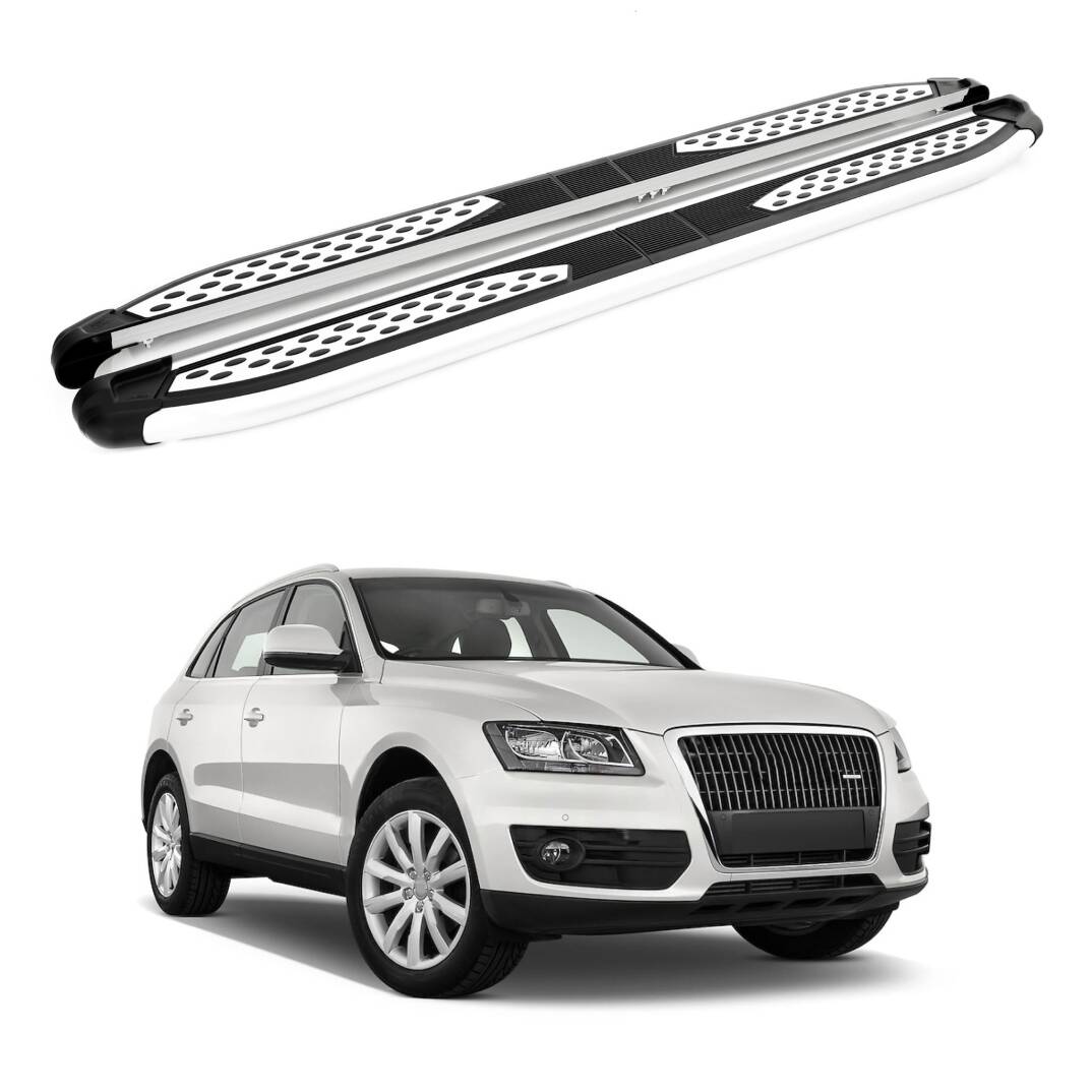 TURTLE Fits Audi Q5 (8R) 2009-2017 Side Step Plus Silver - 1