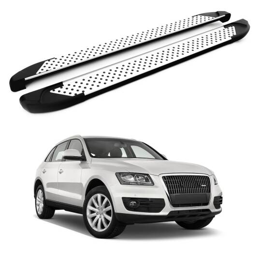 TURTLE Fits Audi Q5 (8R) 2009-2017 Side Step Sapphire V1 Silver