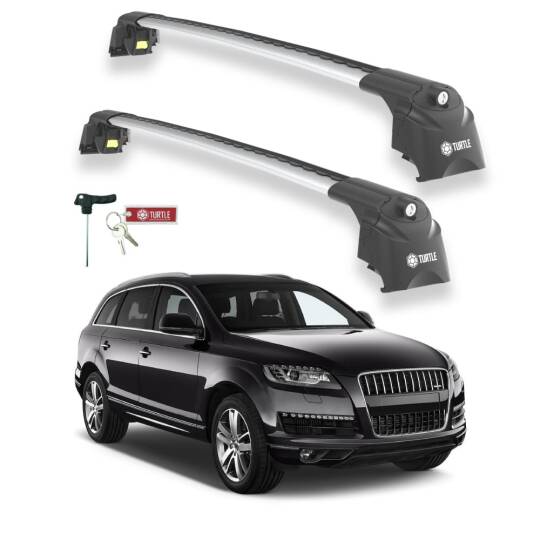 TURTLE Fits Audi Q7 (4L) 2006-2015 Roof Rack Air2 Silver