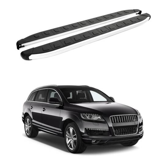 TURTLE Fits Audi Q7 (4L) 2006-2015 Side Step Alyans Silver