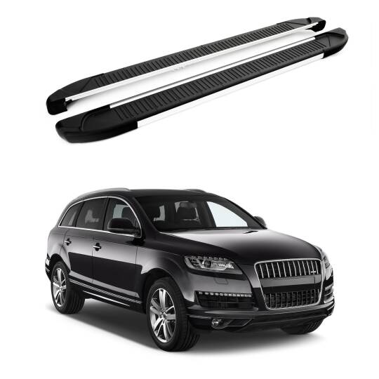 TURTLE Fits Audi Q7 (4L) 2006-2015 Side Step Another Silver