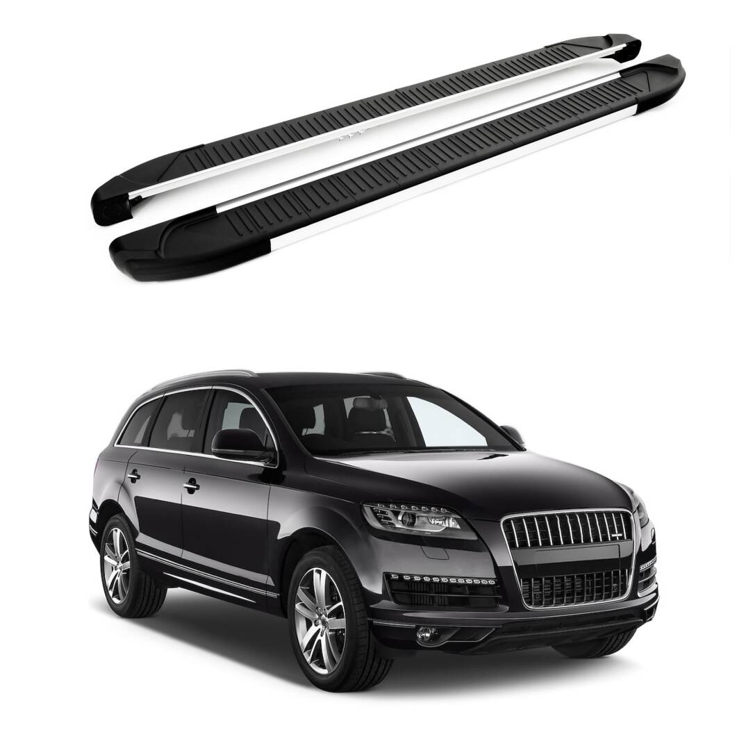 TURTLE Fits Audi Q7 (4L) 2006-2015 Side Step Another Silver - 1