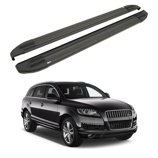 TURTLE Fits Audi Q7 (4L) 2006-2015 Side Step Brillant Black