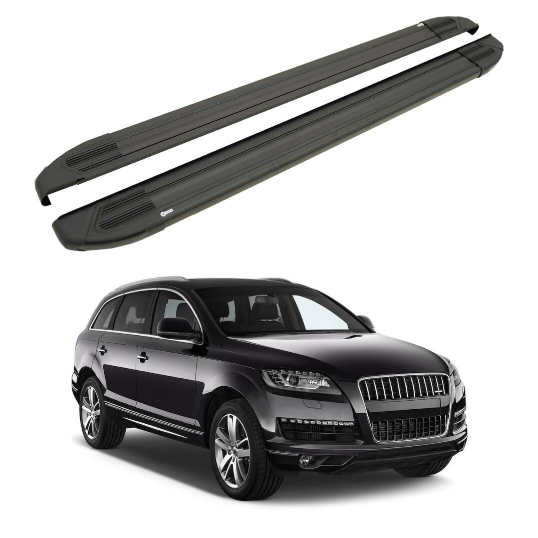 TURTLE Fits Audi Q7 (4L) 2006-2015 Side Step Brillant Black - 1