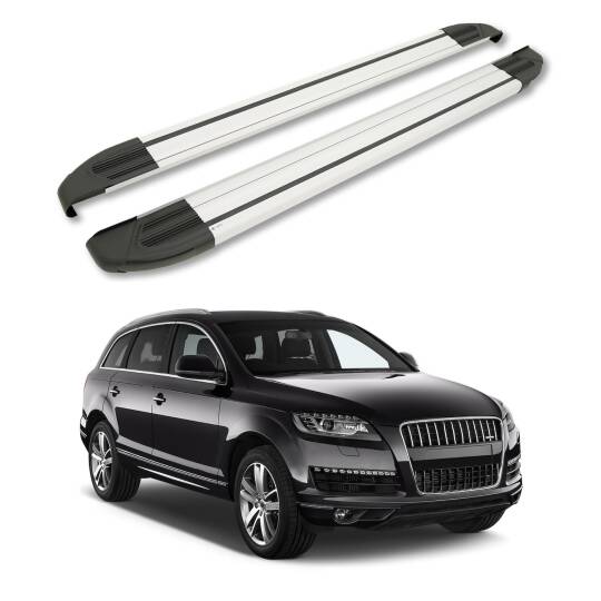 TURTLE Fits Audi Q7 (4L) 2006-2015 Side Step Brillant Silver