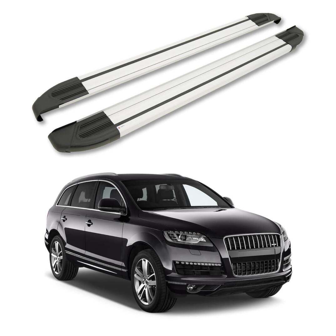 TURTLE Fits Audi Q7 (4L) 2006-2015 Side Step Brillant Silver - 1