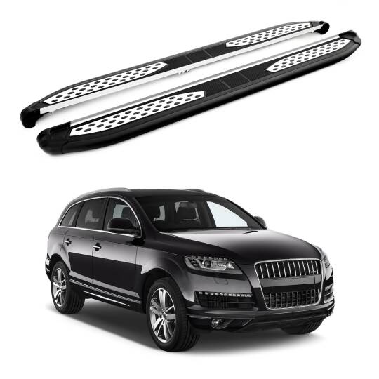 TURTLE Fits Audi Q7 (4L) 2006-2015 Side Step Plus Black