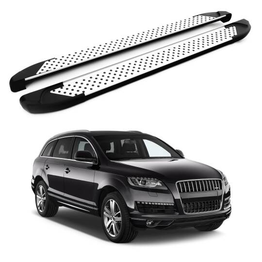 TURTLE Fits Audi Q7 (4L) 2006-2015 Side Step Sapphire V1 Silver