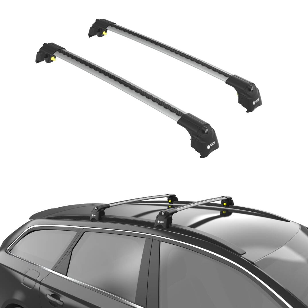 TURTLE Fits Audi Q7 (4M) 2016-2025 Roof Rack Air2 Silver - 1