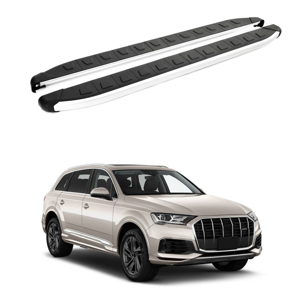 TURTLE Fits Audi Q7 (4M) 2016-2025 Side Step Alyans Silver - 1