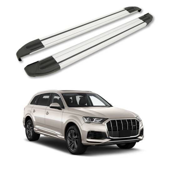 TURTLE Fits Audi Q7 (4M) 2016-2025 Side Step Brillant Silver