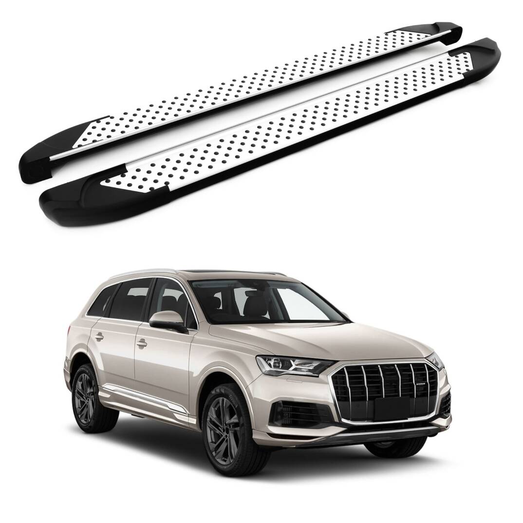 TURTLE Fits Audi Q7 (4M) 2016-2025 Side Step Sapphire V1 Silver - 1
