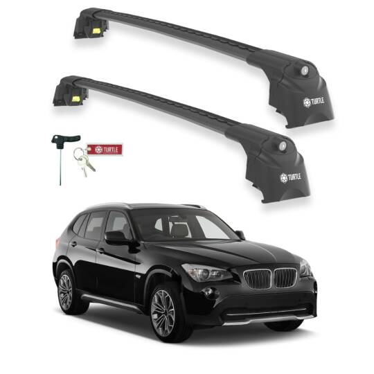 TURTLE Fits Bmw X1 (E84) 2009-2015 Roof Rack Air2 Black