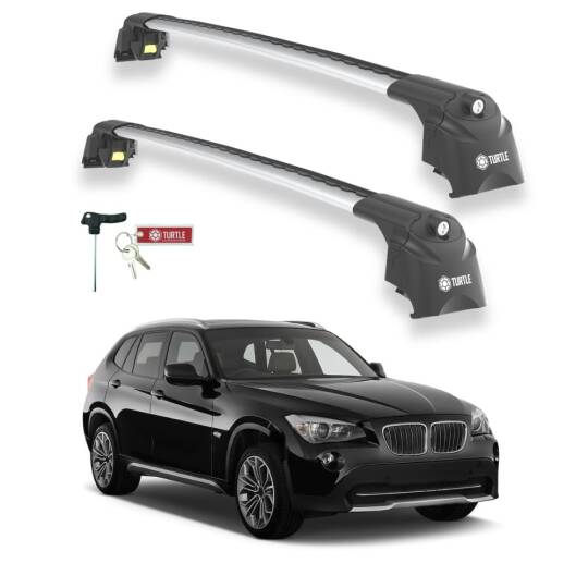TURTLE Fits Bmw X1 (E84) 2009-2015 Roof Rack Air2 Silver