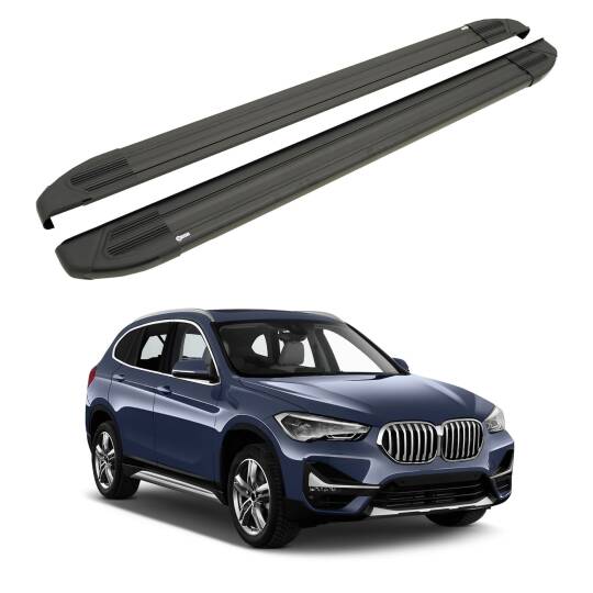 TURTLE Fits Bmw X1 (F48) 2016-2022 Side Step Brillant Black
