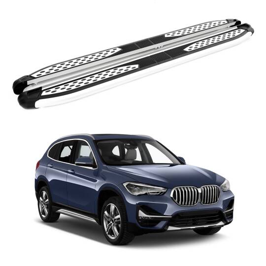 TURTLE Fits Bmw X1 (F48) 2016-2022 Side Step Plus Silver