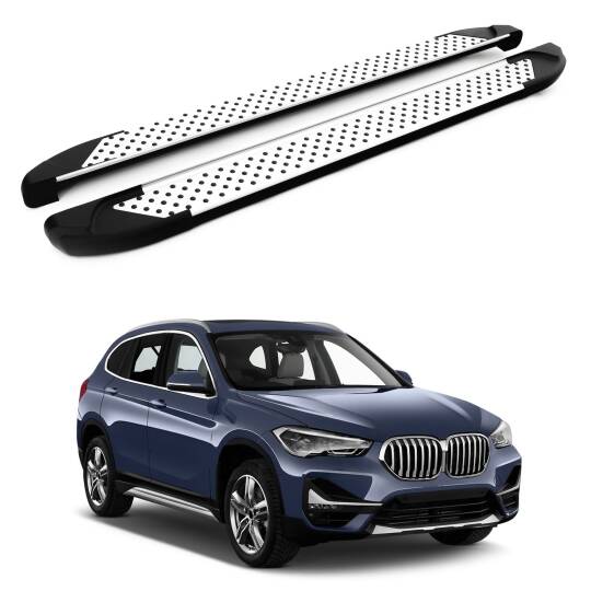 TURTLE Fits Bmw X1 (F48) 2016-2022 Side Step Sapphire V1 Silver