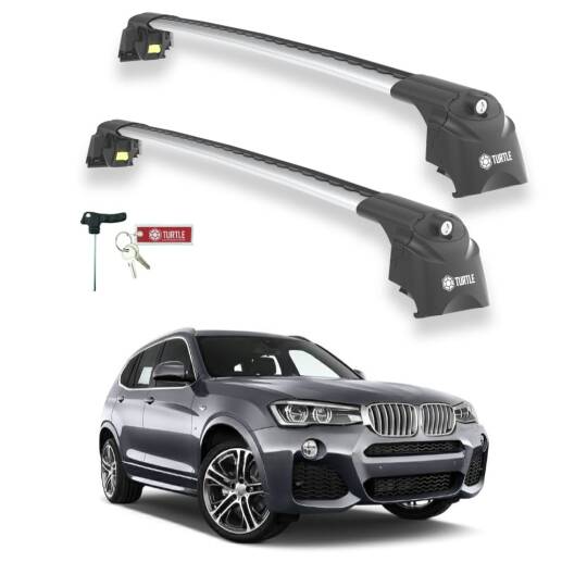 TURTLE Fits Bmw X3 (F25) 2011-2017 Roof Rack Air2 Silver