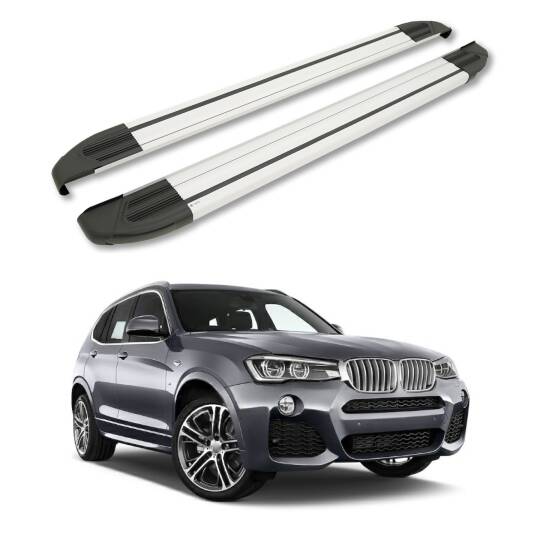 TURTLE Fits Bmw X3 (F25) 2011-2017 Side Step Brillant Silver